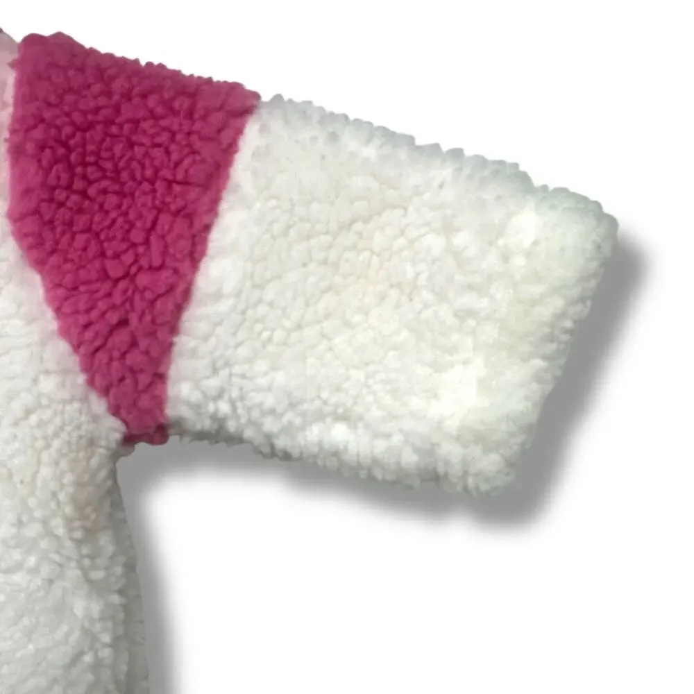 Baby Gap Infant Jacket Pink White Sherpa Fleece Sz 0-3 month Coat Lined Zip Y2K